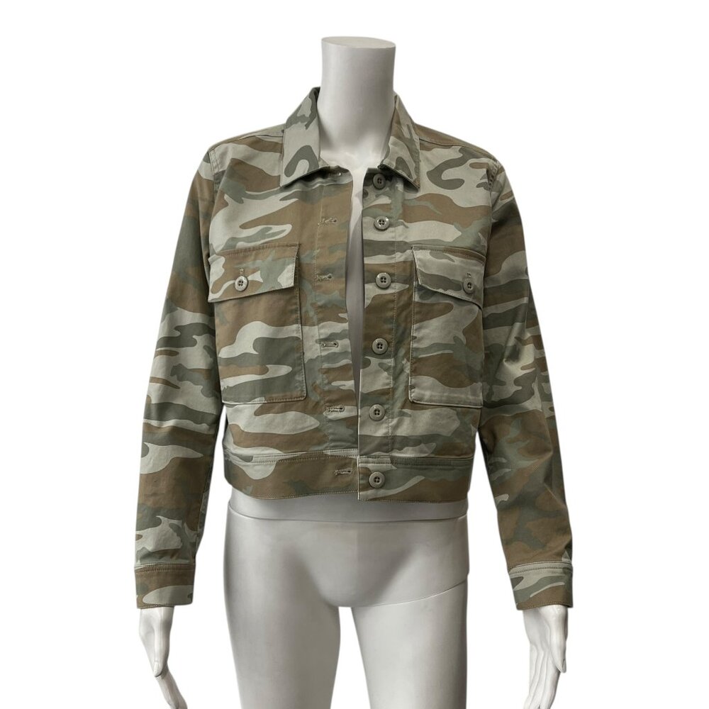 $198 Rails Green Lightsage Steffi Camouflage Cropped Cotton Jacket size XS - Picture 3 of 9